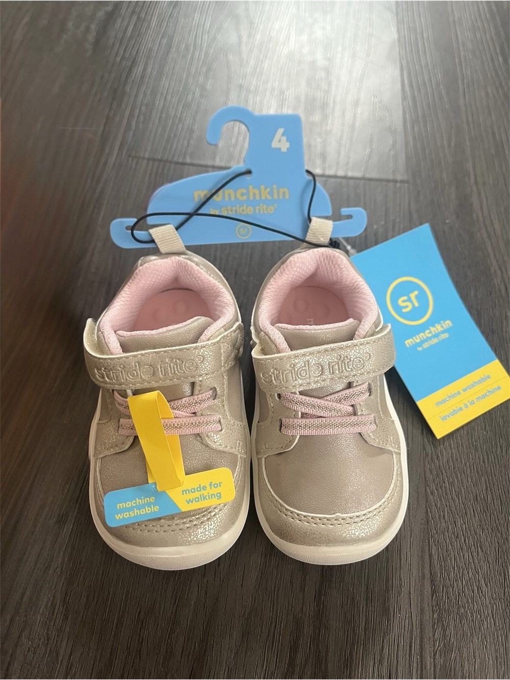 Stride Rite Munchkin Miller - Gold and Pink Toddler Sneakers 4T